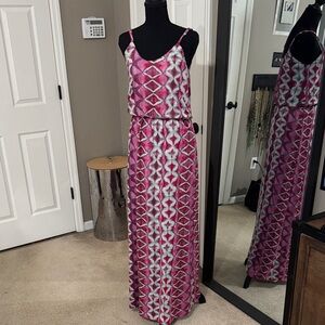 Pink Geometric Maxi Dress